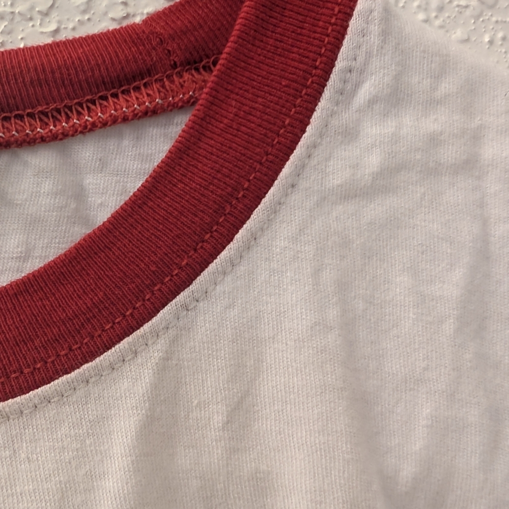Tultex White and Red Short Sleeve Tee Coping With Stress Funny Saying Size Small - Picture 6 of 7